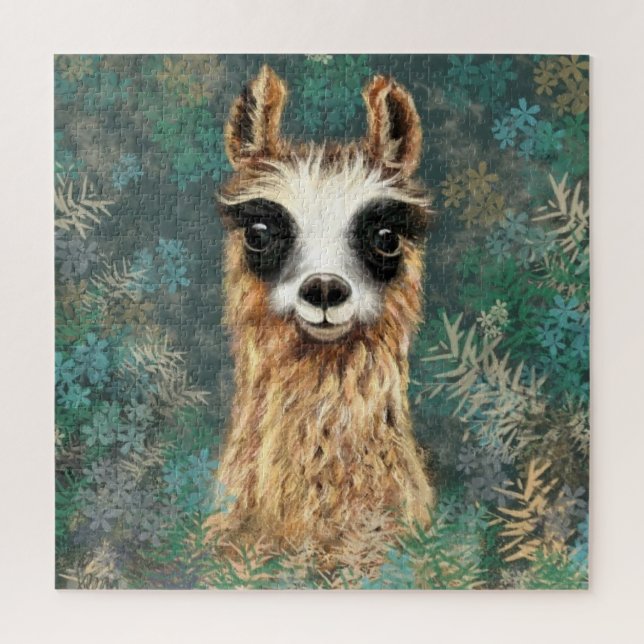 Curious Baby Llama Jigsaw Puzzle Fun (Vertical)