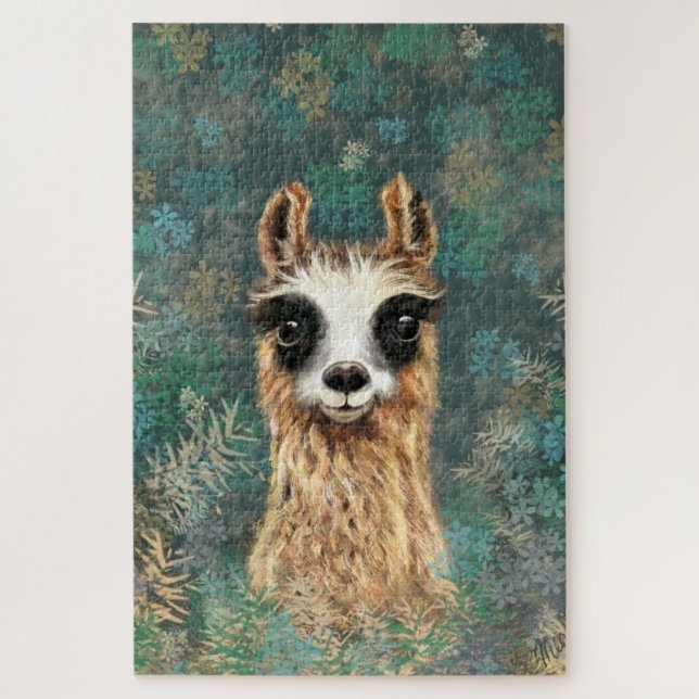 Curious Baby Llama Puzzle Funny (Vertical)