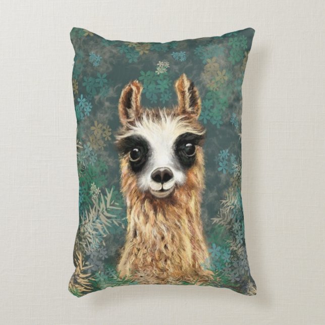 Curious Baby Llama - Sweet Decorative Cushion (Front(Vertical))