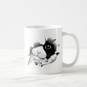 Curious Black and White Kitty Cat Coffee Mug