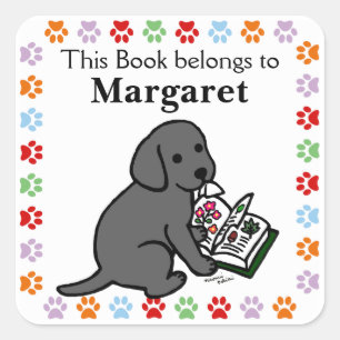 Curious Black Labrador Puppy Square Sticker