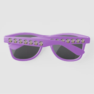 Curious Bloom: Meerkat Among Purple Daisies Sunglasses