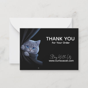 Curious Blue-Eyed Kitten Thank You Card