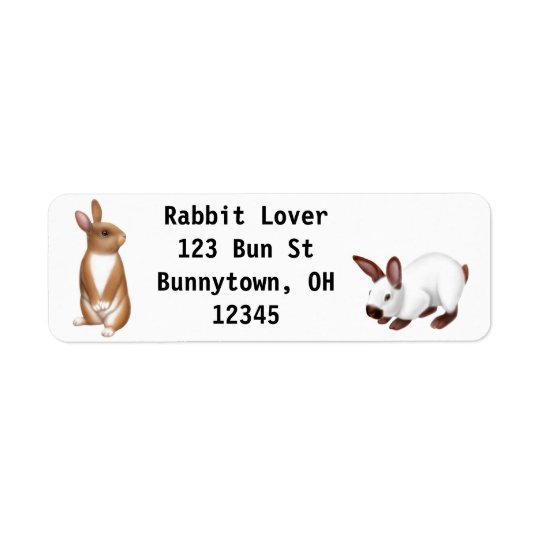 Curious Bunny Rabbit Label Return Address Label