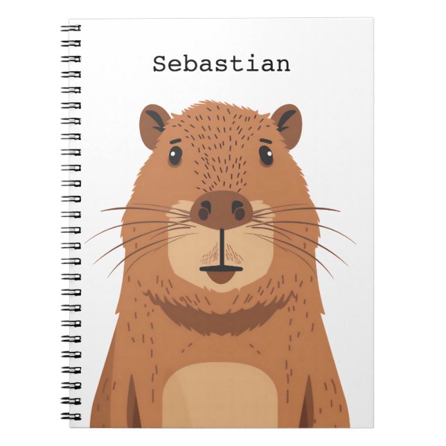 Curious Capybara Portrait Notebook (Front)