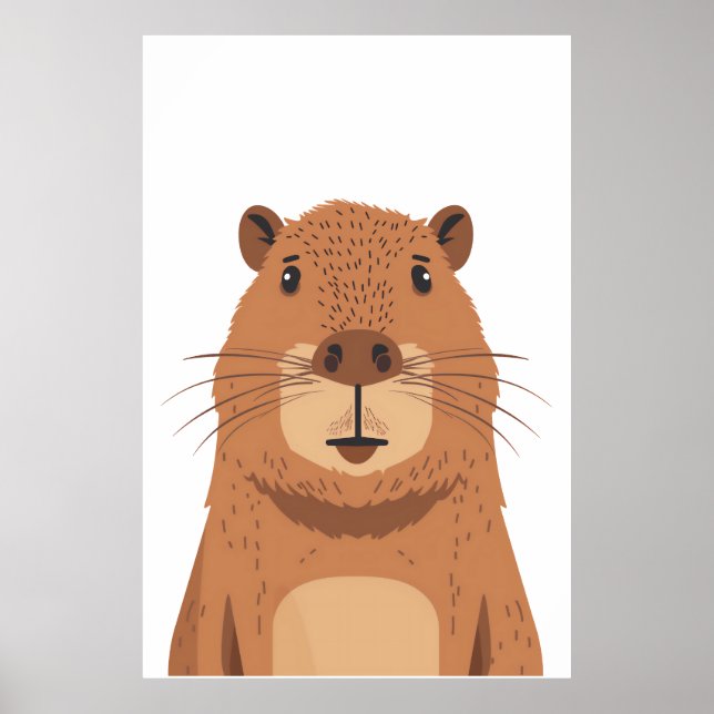 Curious Capybara Portrait Poster (Front)