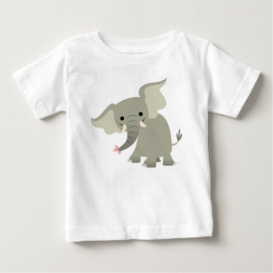 Curious Cartoon Elephant Baby T-Shirt