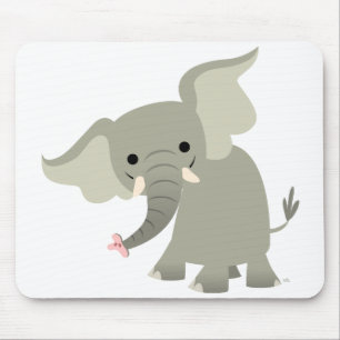 Curious Cartoon Elephant Mousepad