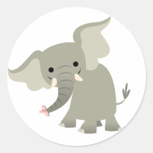 Curious Cartoon Elephant Sticker