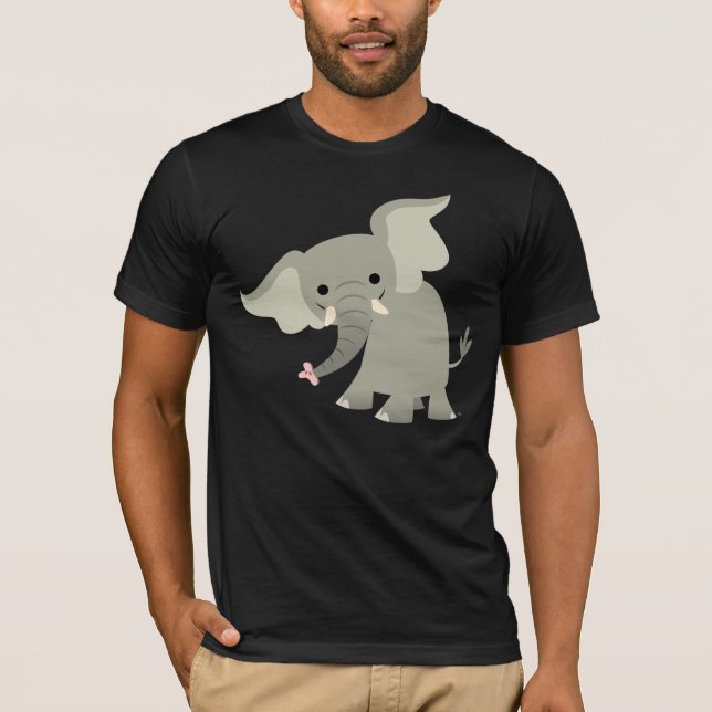 Curious Cartoon Elephant T-Shirt (Front)