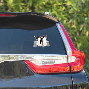 Curious Cat and Penguin Friends