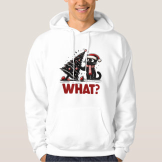 Curious Cat at Christmas Hoodie