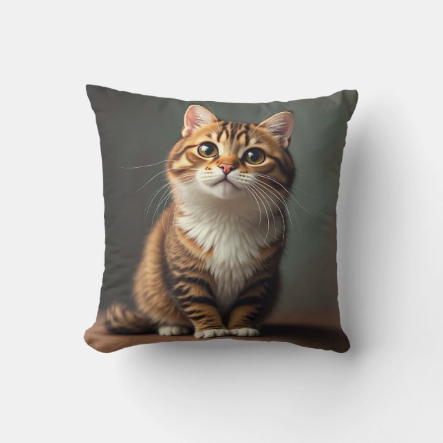 curious cat cushion (Front)