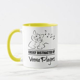 Curious Cat Easily Distracted by Veena Players Mug