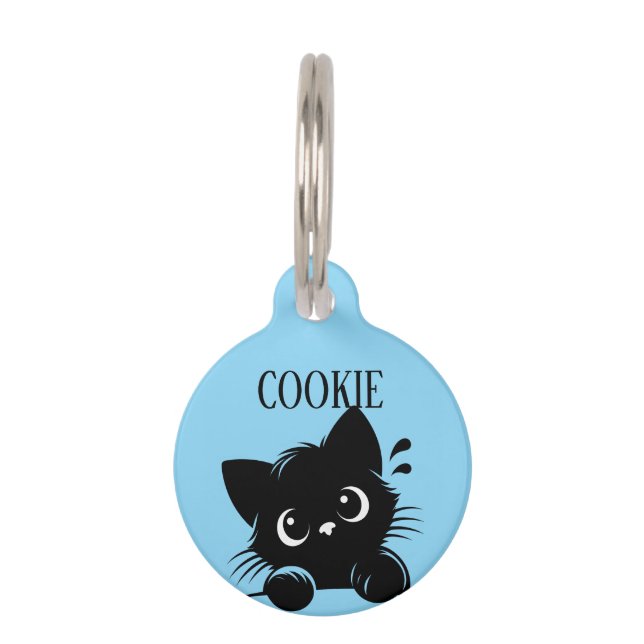 Curious Cat Pesonalized  Pet Tag (Front)