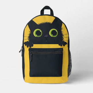 Curious Cat Printed Backpack