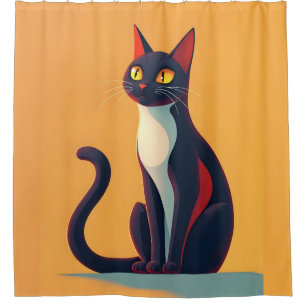 Curious Cat Shower Curtain
