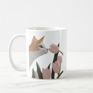 Curious Cat Spring Floral Coffee Mug