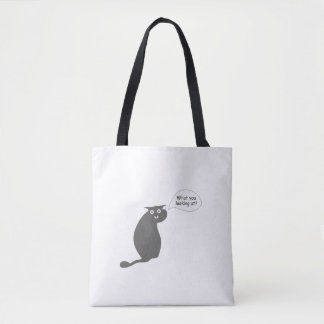 curious cat tote bag