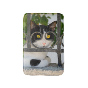 Curious Cat with Spectacles Frame Funny soft small Bath Mat