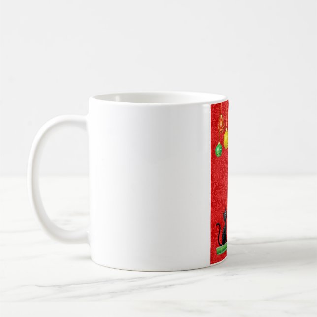 CURIOUS CATS AT CHRISTMAS Mug (Left)