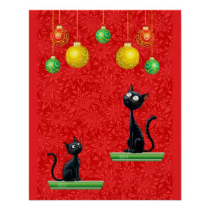 CURIOUS CATS AT CHRISTMAS POSTER