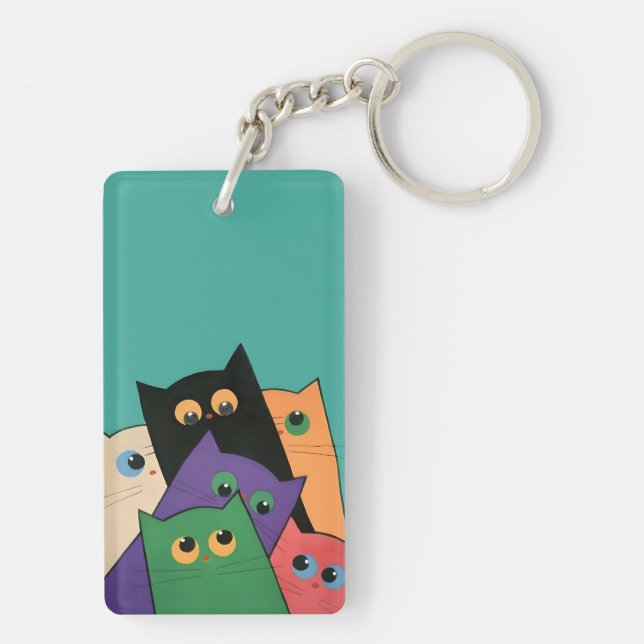 Curious Cats Key Ring (Back)