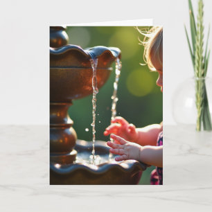 Curious Child Fountain Fathers Day Card