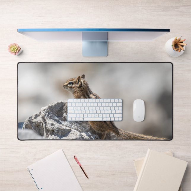 Curious Chipmunk in Nature Desk Mat (Office 1)