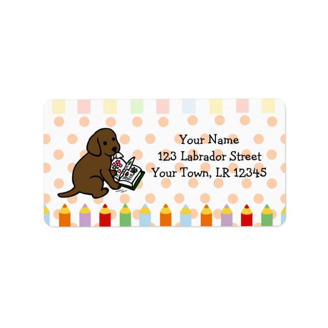 Curious Chocolate Labrador Puppy Label (Front)