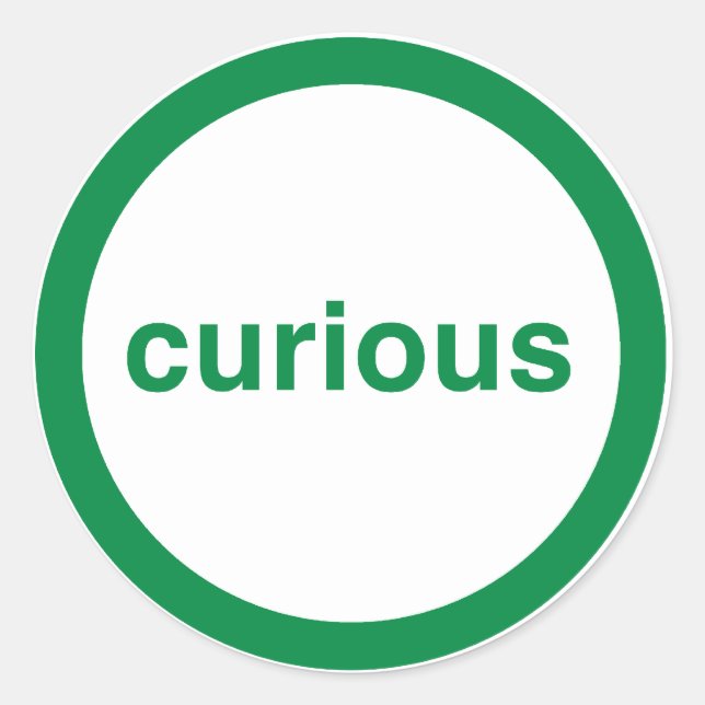 Curious Classic Round Sticker (Front)