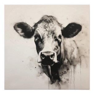 Curious Cow Gaze Poster by PS Nature Designs