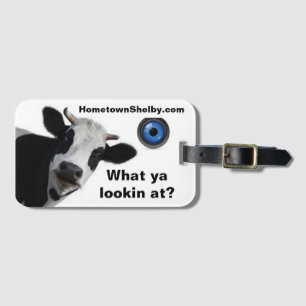 Curious Cow Luggage Tag