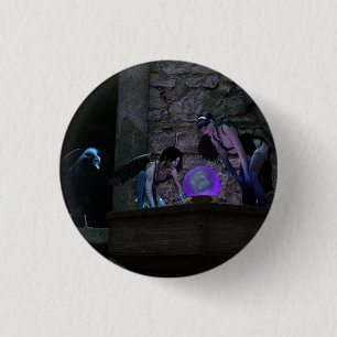 Curious Crow Faeries 3 Cm Round Badge