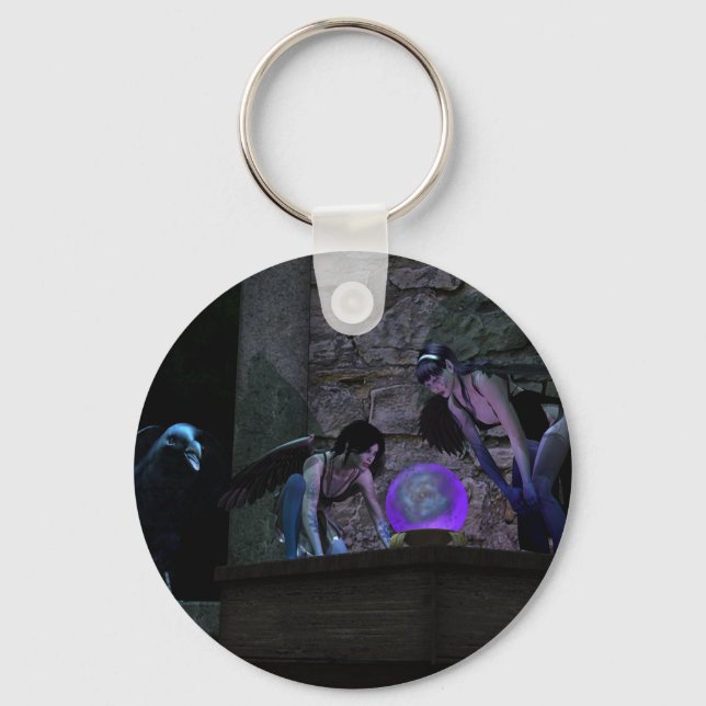 Curious Crow Faeries Key Ring (Front)