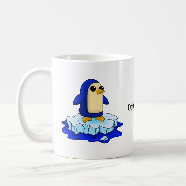 Curious Cute Baby Penguin Coffee Mug (Left)
