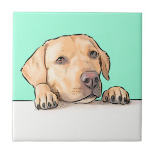 Curious Dog Ceramic Tile