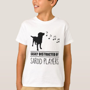 Curious Dog Easily Distracted by Sarod Players T-Shirt