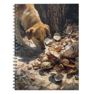 Curious Dog Seashell Beach Notebook