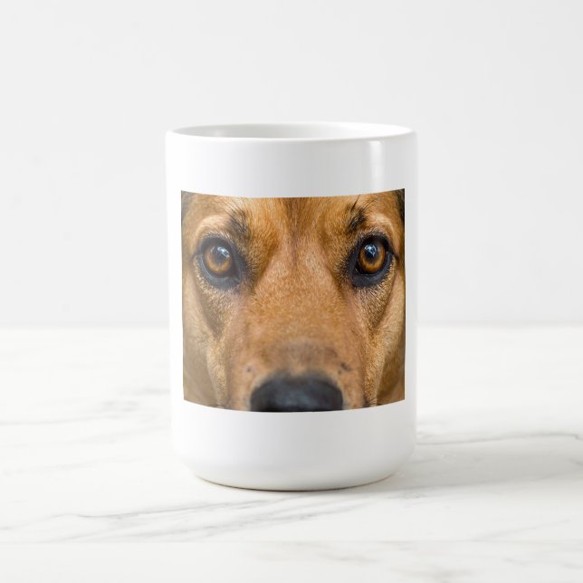 Curious Dog Watching Coffee Mug (Center)