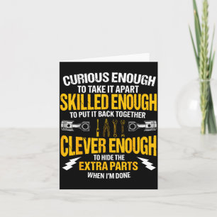 Curious Enough To Take It Apart Car Auto Garage Me Card