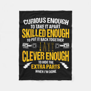 Curious Enough To Take It Apart Car Auto Garage Me Fleece Blanket