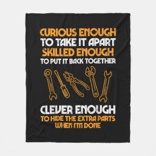 Curious Enough To Take It Apart Car Auto Garage Me Fleece Blanket