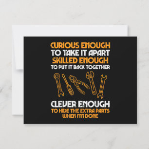 Curious Enough To Take It Apart Car Auto Garage Me Holiday Card