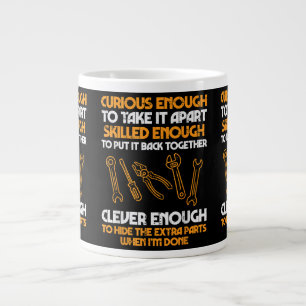 Curious Enough To Take It Apart Car Auto Garage Me Large Coffee Mug