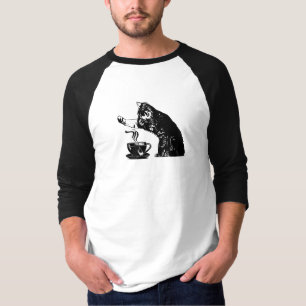 Curious Everyday Cat with Tea T-Shirt