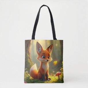 Curious Fox in the Enchanted Forest Tote Bag