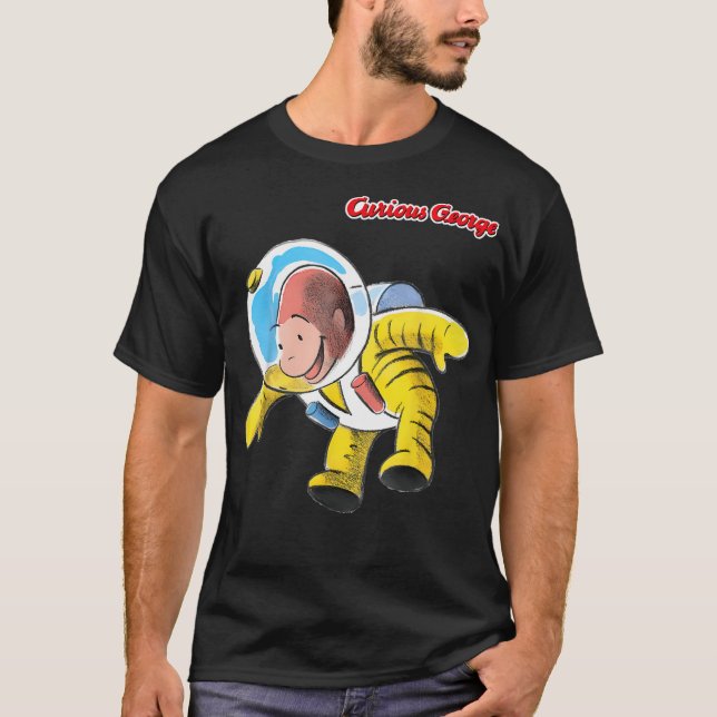 Curious George Happy Astronaut Portrait T-Shirt (Front)