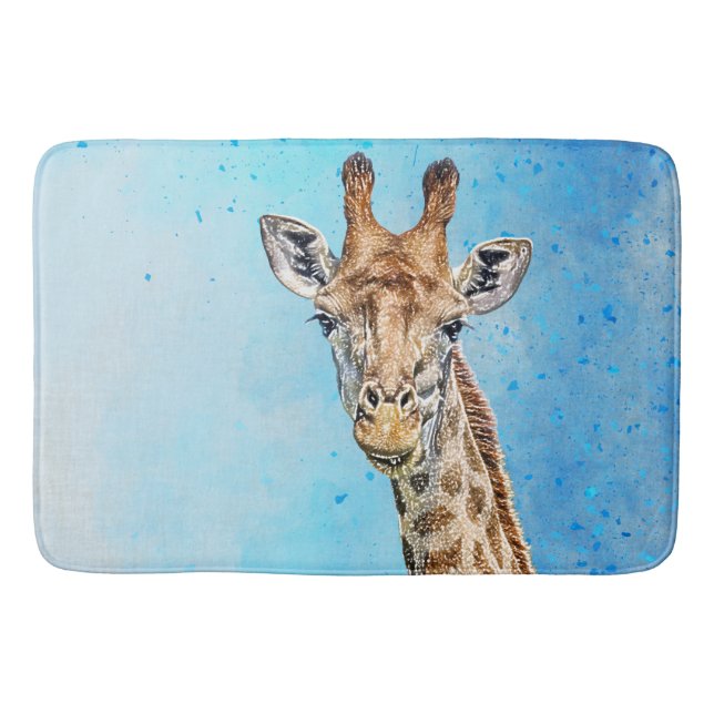 Curious Giraffe Bath Mat (Front)