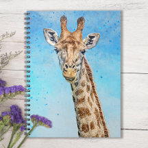 Curious Giraffe with Blue Confetti Sky